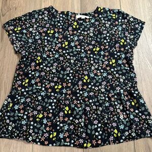 Loft Black and Flower light weight top